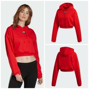 Adidas Cropped red hoodie